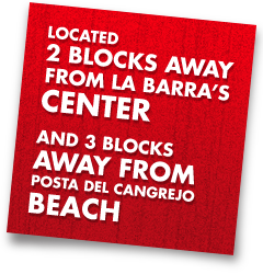 Located 2 blocks away from La Barra's center and 3 blocks away from Posta del Cangrejo beach